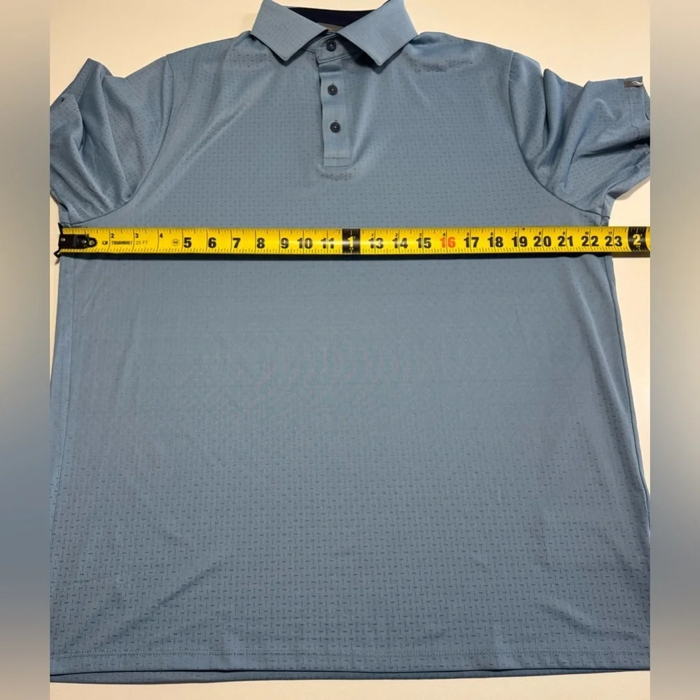 KJUS Savin Structure Golf Polo Shirt Mens Size Large Blue Patriot Country Club - Picture 7 of 8